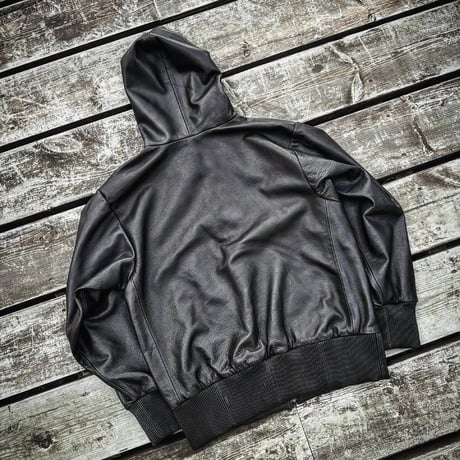 MOSSIR【Lornellia /ﾛｰﾈﾘｱ】washable leather full zip hoodie jacket(ﾌｧｲﾝｸﾘｰｸ)