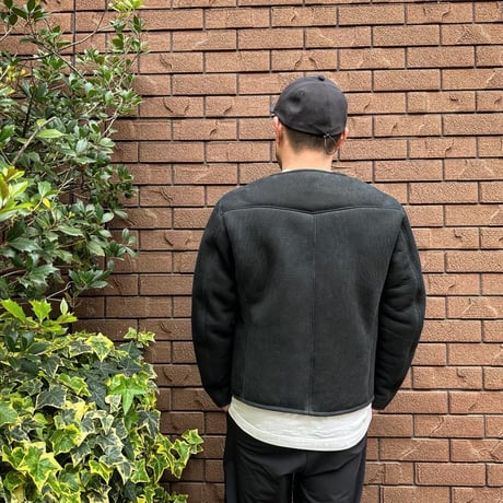 CWORKS【Bouton / ﾊﾞｰﾄﾝ】 Mouton collarless jacket (BLACK) FINE CREEK
