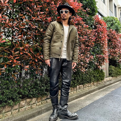 CWORKS【Scope】All Leather N-1 deck jacket OLIVE  ( horse / mouton ) 2026年４月末～2026年１２月末入荷予定！！ご予約