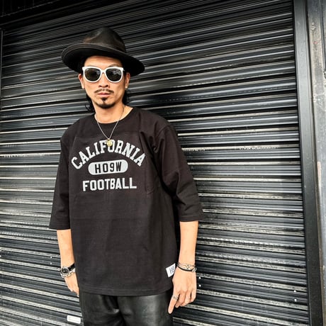 HIGHWAY NINE ハイウェイナイン  10/-TENJIKU ROUGH FIT FOOT BALL PRINT Tee「CALIFORNIA」