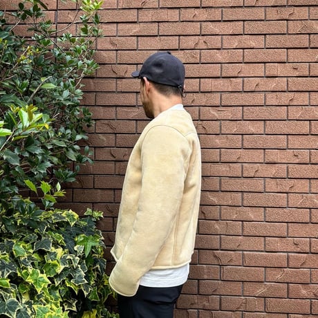 CWORKS【Bouton / ﾊﾞｰﾄﾝ】 Mouton collarless jacket (IVORY) FINE CREEK