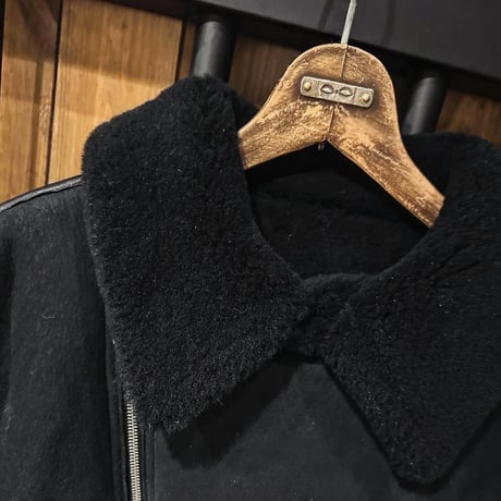 CWORKS【Dout / ﾀﾞｳﾄ】 Mouton riders jacket (BLACK) FINE CREEK