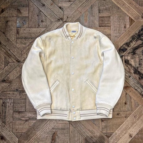 CWORKS【Leaward / ﾘﾜｰﾄﾞ】All Deer Leather Award jacket( IVORY)