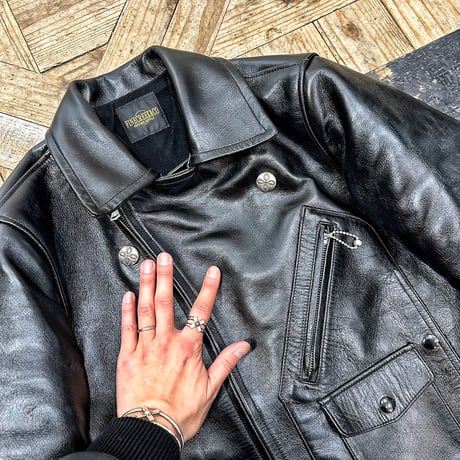 FINE CREEK ＆CO【Billheimer / ﾋﾞﾙﾊｲﾏｰ】Double AVIATOR JKT (horse)BLACK 2026年2月末～2026年12月末入荷予定！！ご予約
