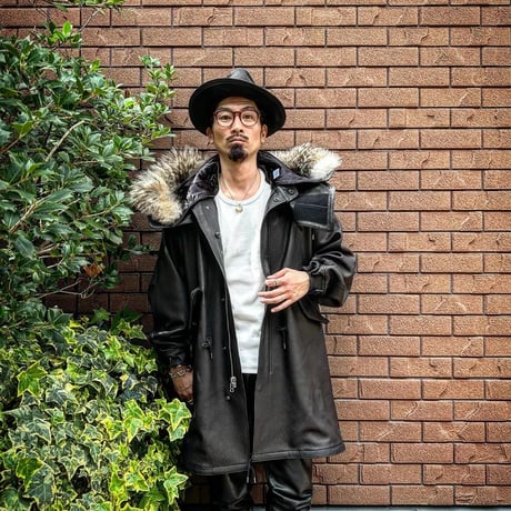 CWORKS【Lur / ﾙﾙ】Leather M65用 hood（BLACK）(FINE CREEK )