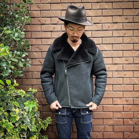 CWORKS【Dout / ﾀﾞｳﾄ】 Mouton riders jacket (BLACK) FINE CREEK