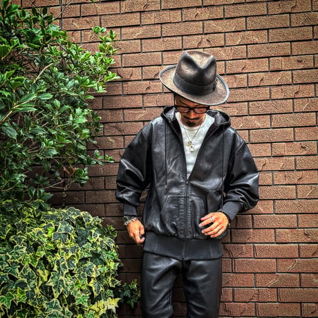 MOSSIR【Lornellia /ﾛｰﾈﾘｱ】washable leather full zip hoodie jacket(ﾌｧｲﾝｸﾘｰｸ)