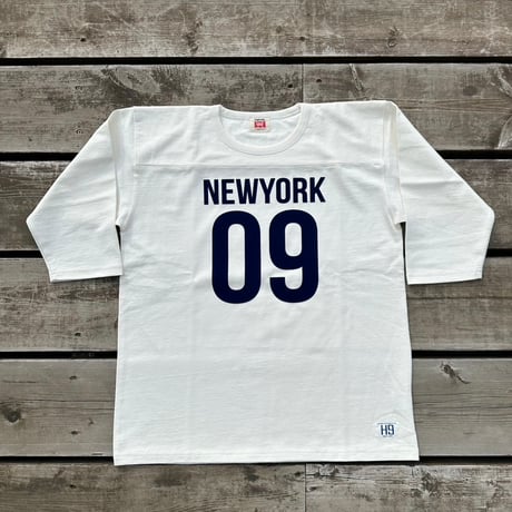 HIGHWAY NINE ハイウェイナイン 10/-TENJIKU ROUGH FIT FOOT BALL PRINT Tee「NEW YORK」