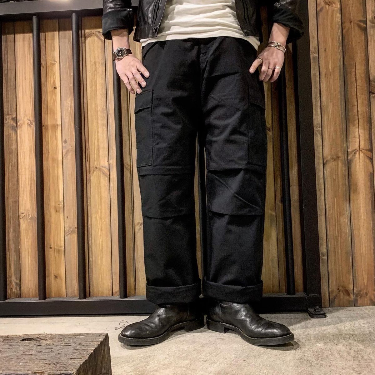 MOSSIR equipment ブラック　スラックス　パンツ MOSSIR equipment ブラック スラックス パンツ