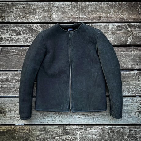 CWORKS【Bouton / ﾊﾞｰﾄﾝ】 Mouton collarless jacket (BLACK) FINE CREEK