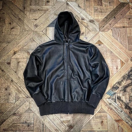 MOSSIR【Lornellia /ﾛｰﾈﾘｱ】washable leather full zip hoodie jacket(ﾌｧｲﾝｸﾘｰｸ)