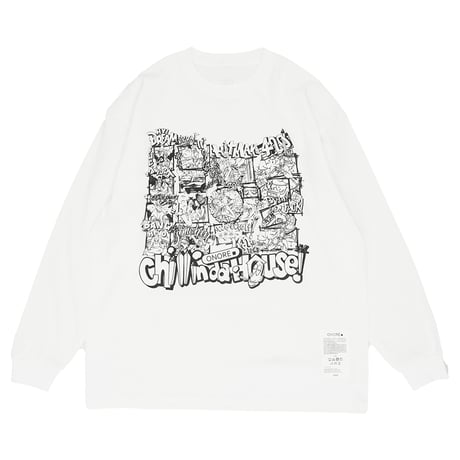 ONORE■ / CHILLINDAHOUSE 19th 4コマ - L/S Tee / WHITE