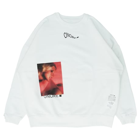 ONORE■ / Sticker Bomb Crew Neck Sweat / WHITE
