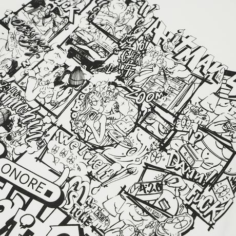ONORE■ / CHILLINDAHOUSE 19th 4コマ - L/S Tee / WHITE