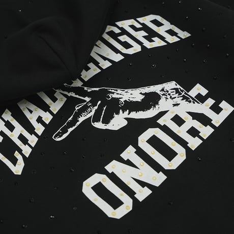 ONORE■ / CHALLENGER Zip Up Hoodie - CUSTOM - / BLACK