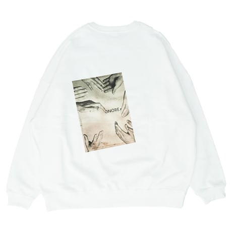 ONORE■ / Sticker Bomb Crew Neck Sweat / WHITE