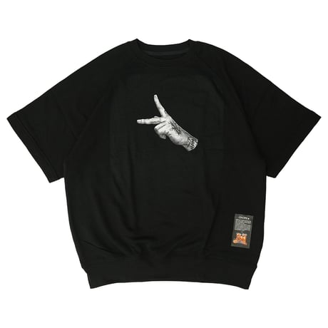 ONORE■ / Peace Hand - Half Sleeves Sweat / BLACK