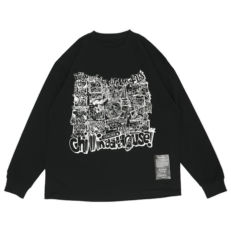 ONORE■ / CHILLINDAHOUSE 19th 4コマ - L/S Tee / BLACK