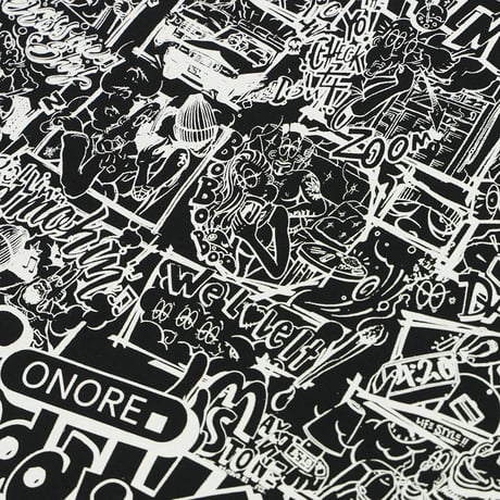 ONORE■ / CHILLINDAHOUSE 19th 4コマ - L/S Tee / BLACK