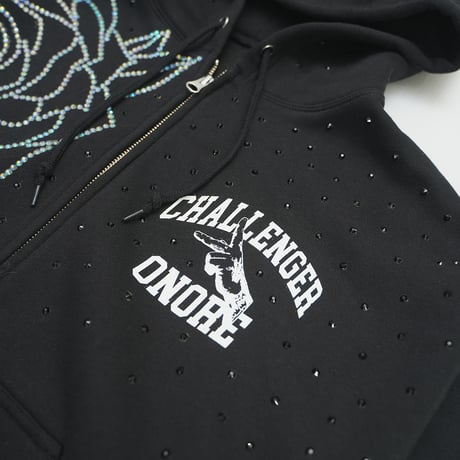ONORE■ / CHALLENGER Zip Up Hoodie - CUSTOM - / BLACK