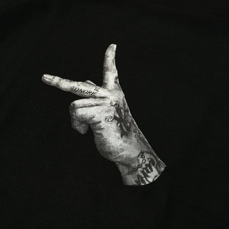 ONORE■ / Peace Hand - Half Sleeves Sweat / BLACK