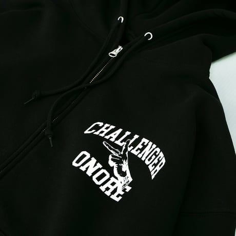 ONORE■ / CHALLENGER Zip Up Hoodie / BLACK