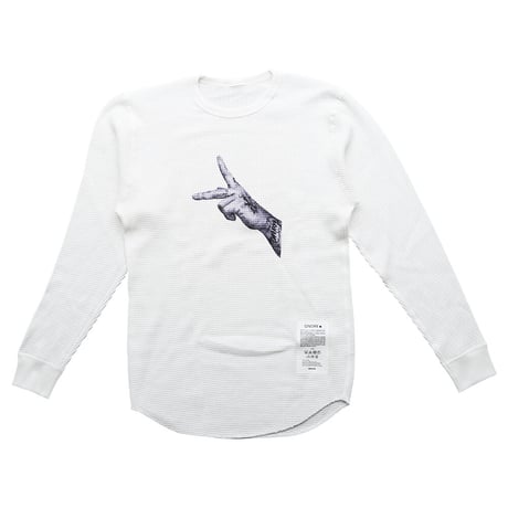 ONORE■ / "PEACE HAND" Thermal Long Sleeves / WHITE