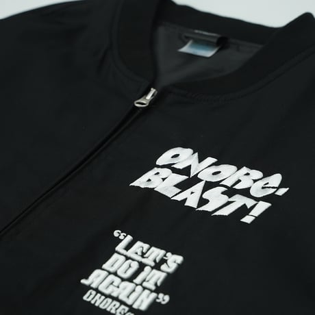 ONORE■ / Blast - Nylon Stadium Jacket / BLACK(WHITE刺繍)