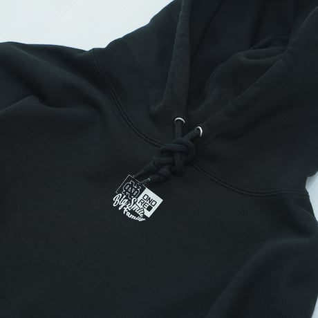 ONORE■ / Raw Type Logo Pullover Hoodie / BLACK