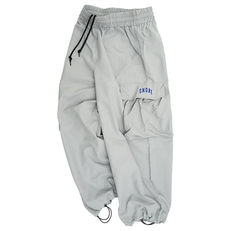 ONORE■ / Arch Logo Nylon Cargo Wide Pants / SILVER