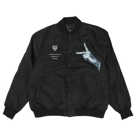 ONORE■ × BIG SMILE / Peace Hand Nylon Stadium Jacket
