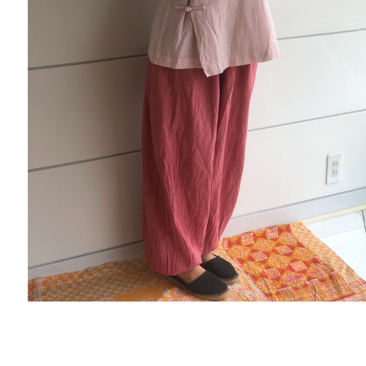 ヂェン先生の日常着 バルーンパンツスリム Mサイズ 小豆色 | キのハ
