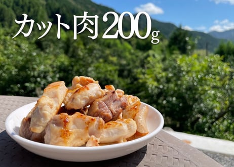 土佐ジロー カット肉200g・生ハンバーグ2個セット [冷凍]