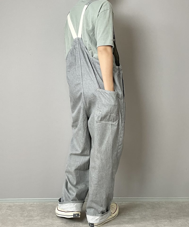 LYBRO グレーオーバーオール 52 □フレンチワークオーバーオール□10ozデニム◾️グレー | NUU-GARMENT