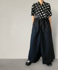 スカートに見えるワイドパンツ■リップストップ◾️ブラック