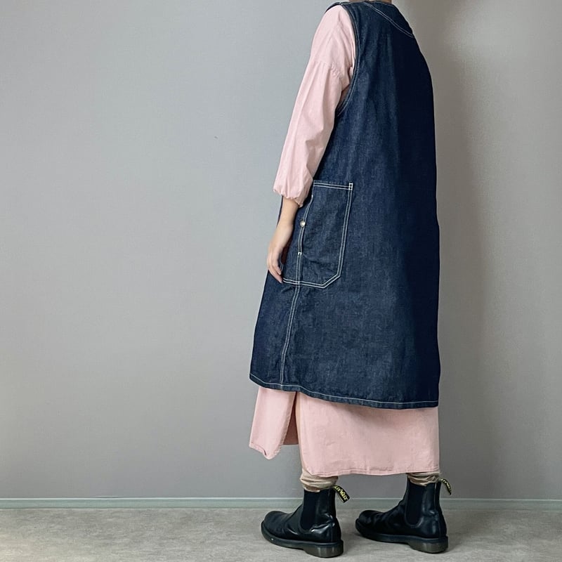 ジャンスカエプロン□10oz国産デニム□onewash | NUU-GARMENT FACTORY