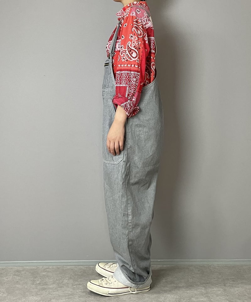 □フレンチワークオーバーオール□10ozデニム◾️グレー | NUU-GARMENT