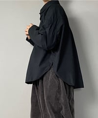 10/31販売開始■スリットオーバルシャツ■ ヴィンテージワッシャータイプライター ■ブラック