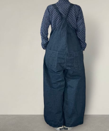 【予約販売】バックスワイドオーバーオール■インディゴリップストップ■onewash
