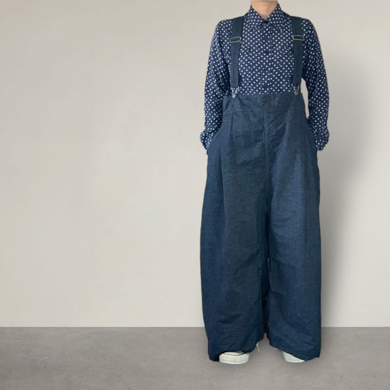 美品！AOZORAインディゴオーバーオール AOZORA刺し子デニムオーバーオール(MENS)｜ファッション通販