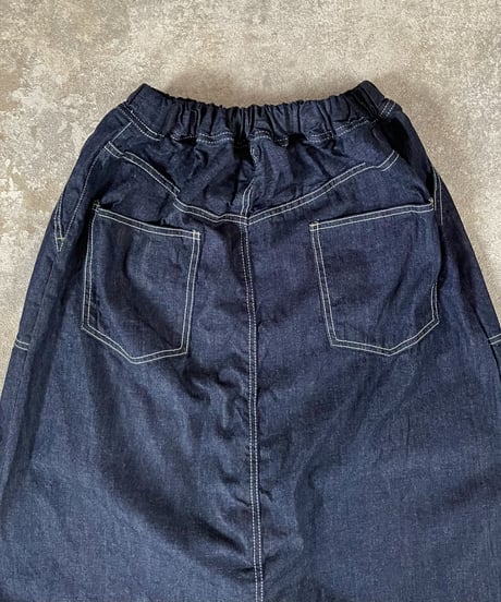 【予約】スカートに見えるワイドパンツ■国産デニム■onewash