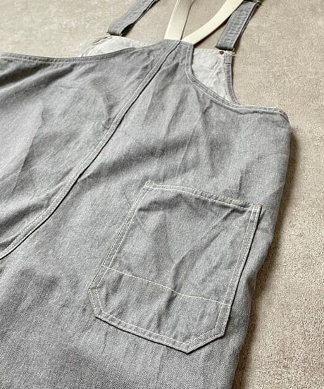 ■フレンチワークオーバーオール■10ozデニム◾️グレー