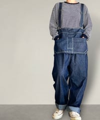 バックスエプロンオーバーオール■10ozムラ糸デニム■onewash