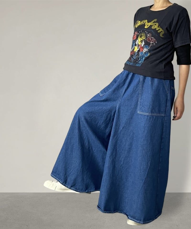 6/30販売開始◾️スカートに見えるワイドパンツ□岡山デニム□FADE