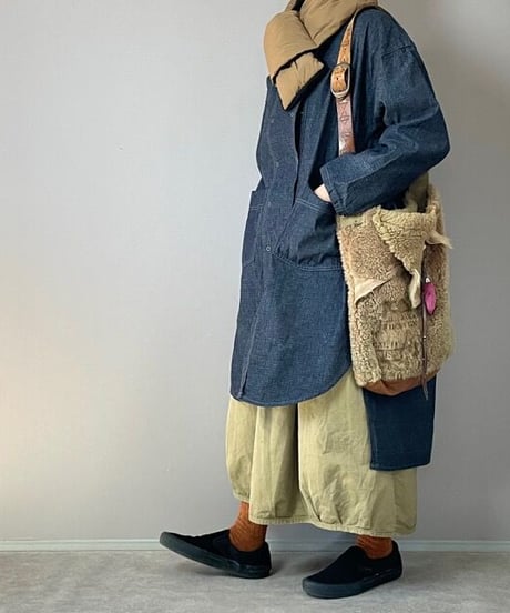コックシャツ■インディゴリップストップ■onewash