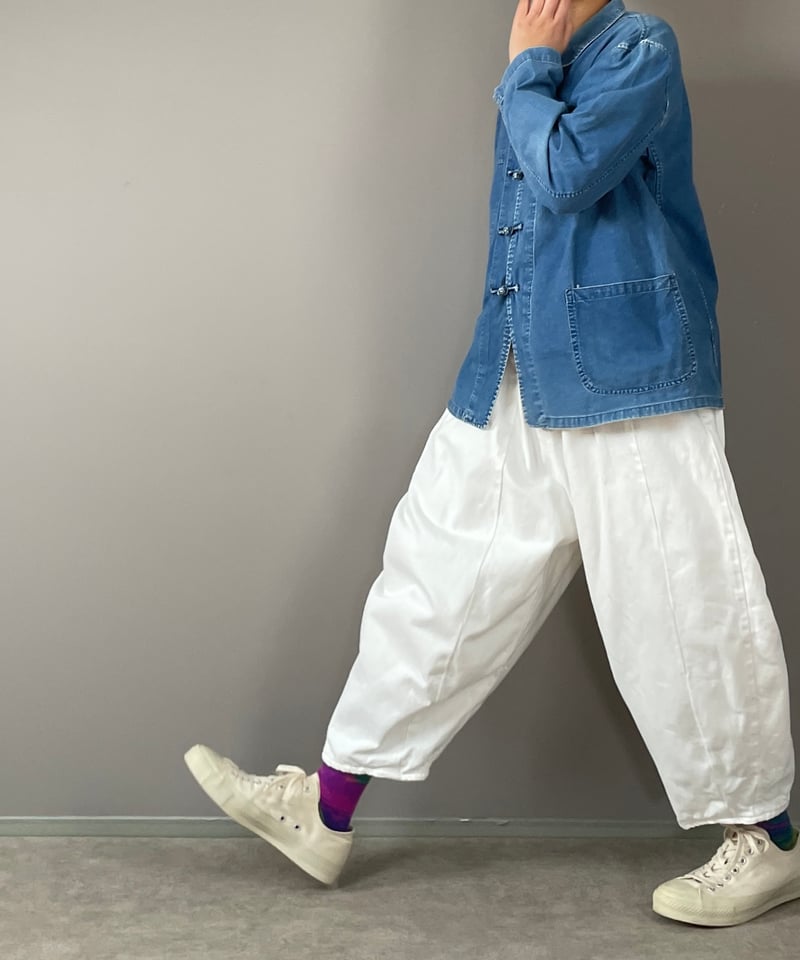 2/29販売開始□アンクルリーフパンツ□岡山デニム□ホワイト | NUU