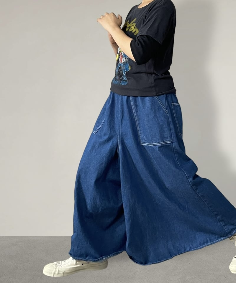 6/30販売開始◾️スカートに見えるワイドパンツ□岡山デニム□FADE