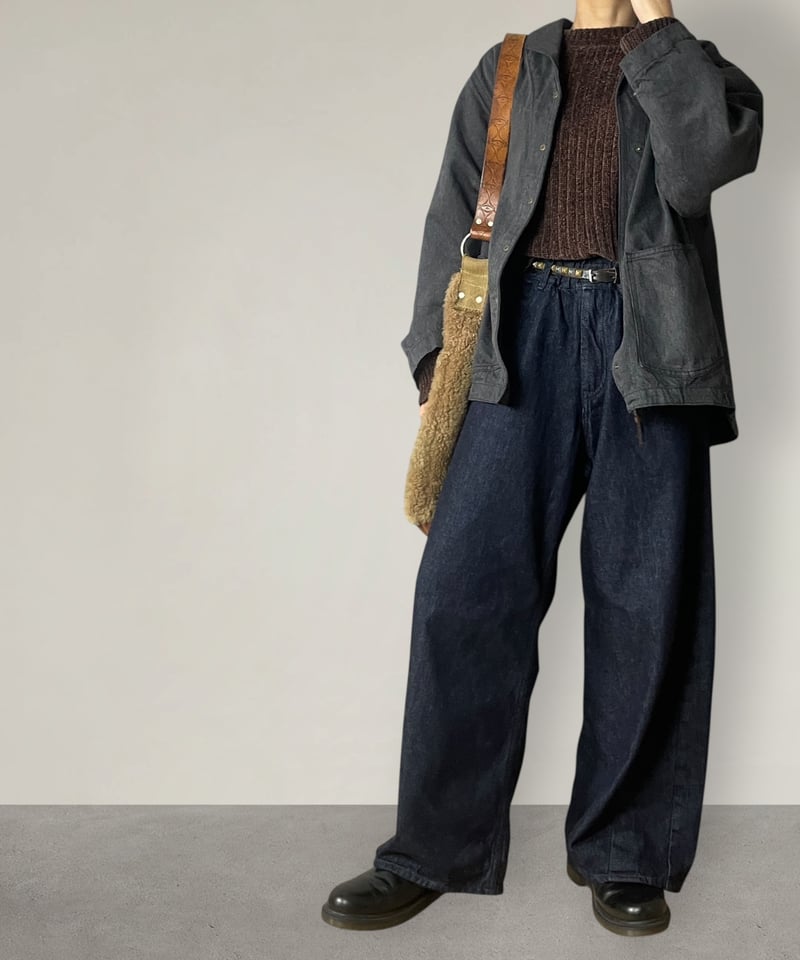 数量限定□セーラーシャツ□10ozデニム□チャコールブラック | NUU