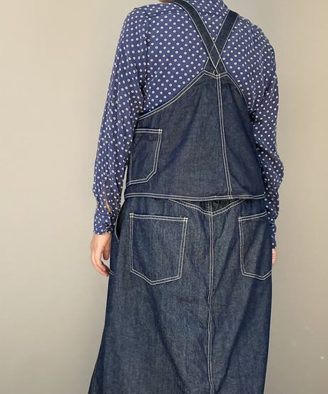 【予約販売】デニムショートワークベスト■国産デニム■onewash