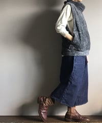 秋冬あったか■もこもこオフサイドベスト■杢チャコールグレー